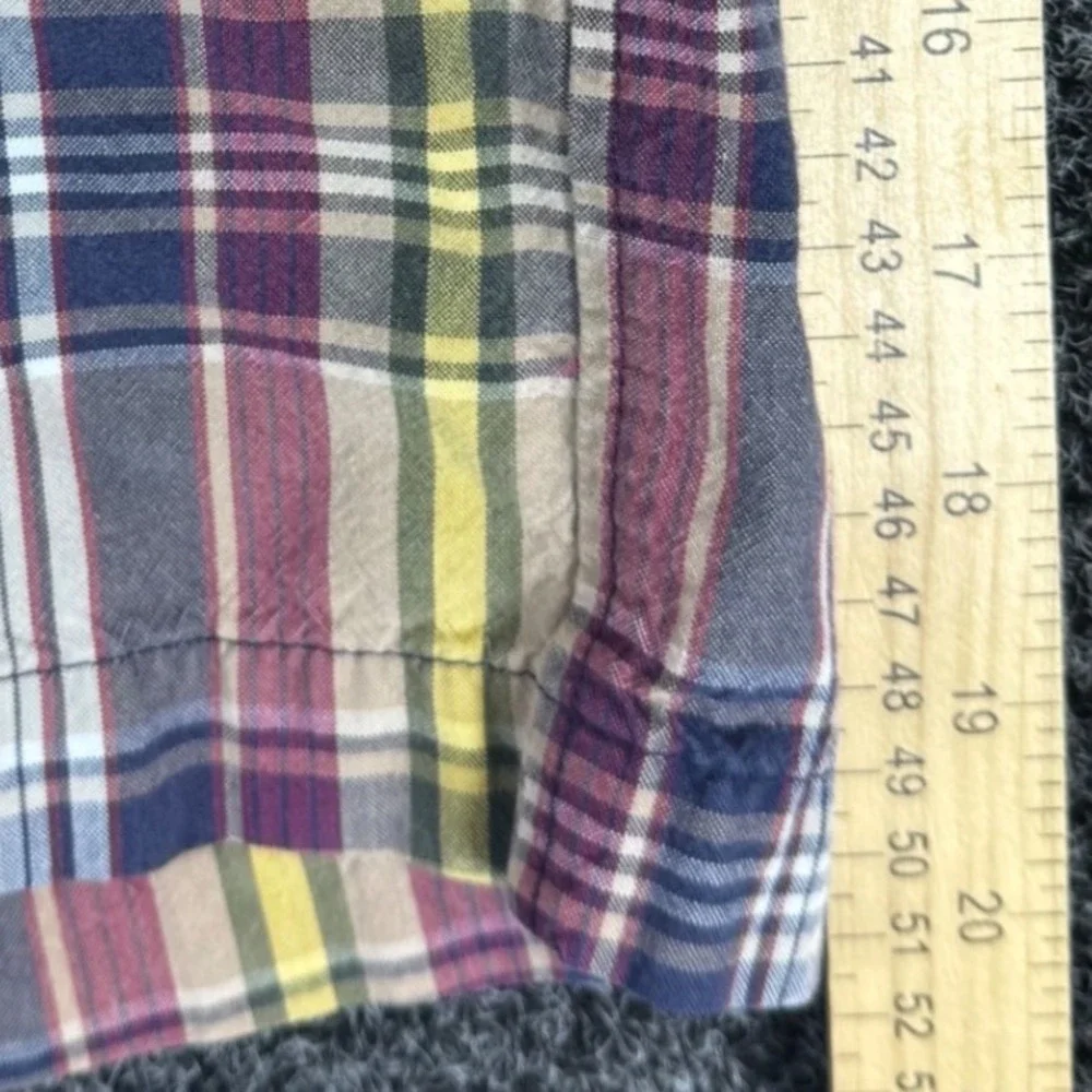 Banana Republic Mens Plaid Cotton Shorts Size 34 Multi Color Check RN 54023